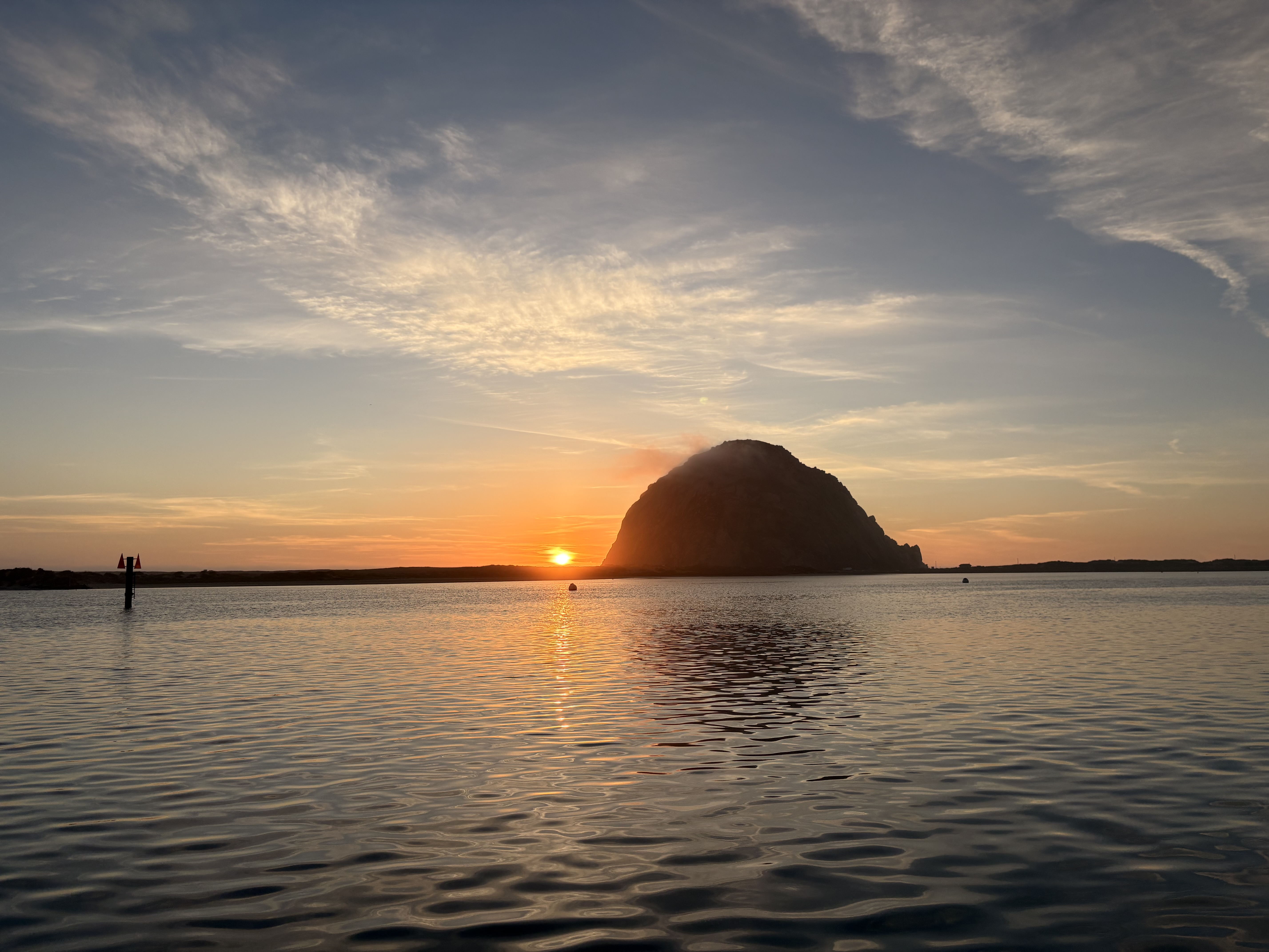 Morro Bay Rock的日落